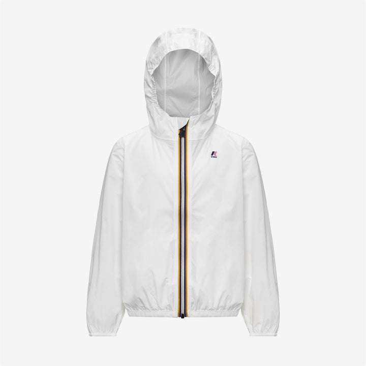 Chaqueta resistente al clima plegable unisex para niños gris y blanca 5