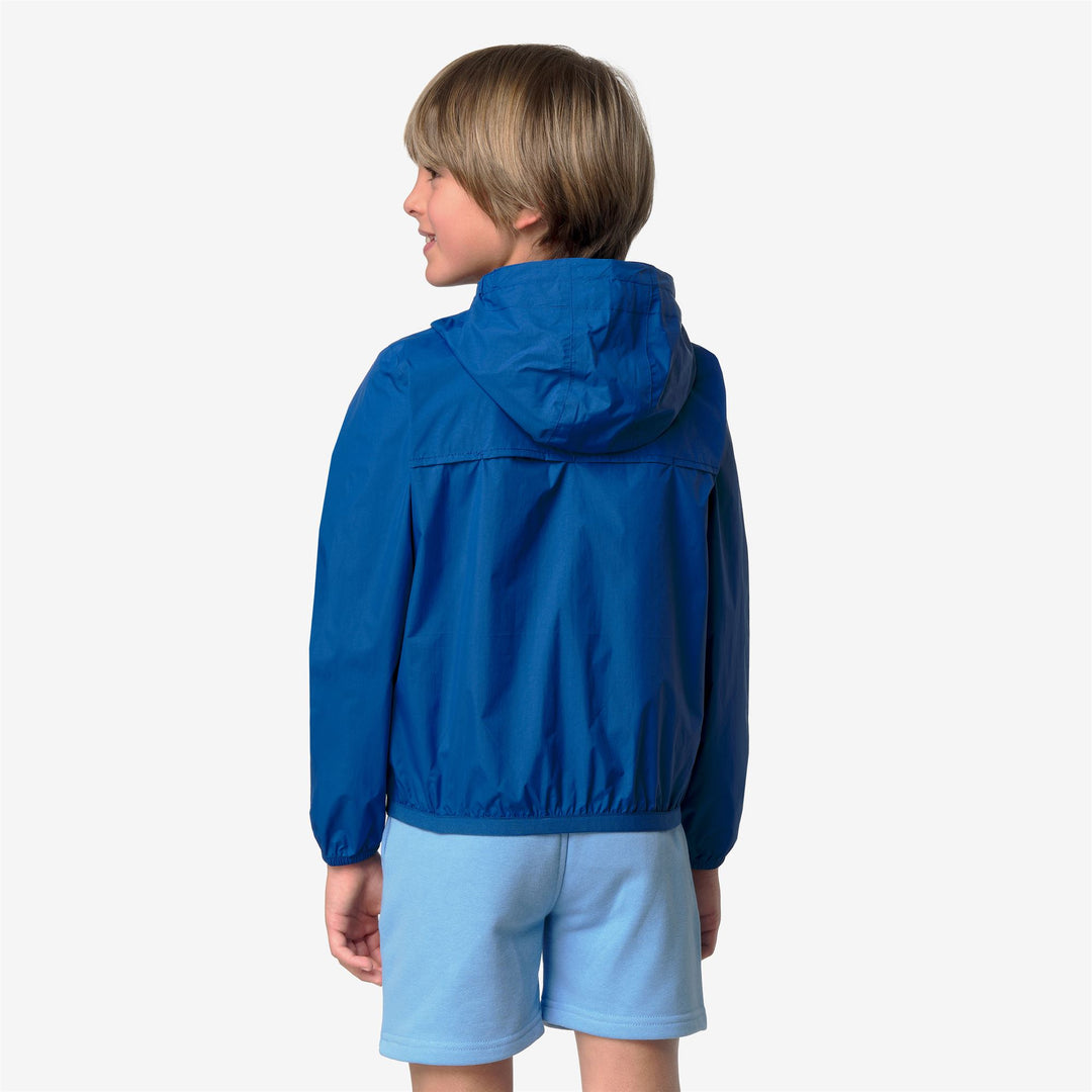 Chaqueta de clima plegable para niños en azul real con tela transpirable main
