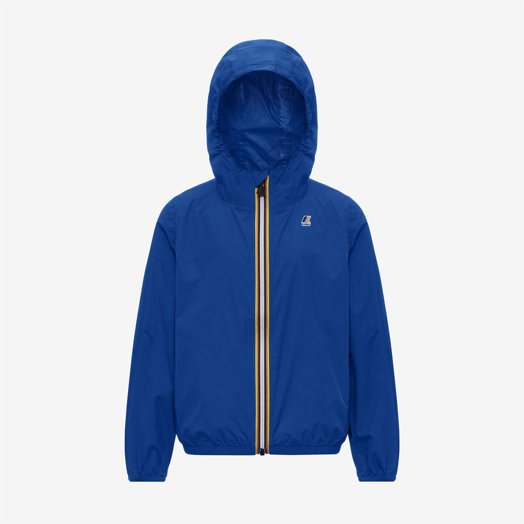 Chaqueta de clima plegable para niños en azul real con tela transpirable 01