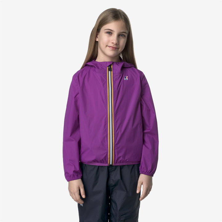 Chaqueta resistente al clima plegable para niños color violeta 1