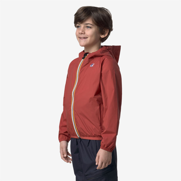 Chaqueta resistente al clima plegable para niños color marrón rojizo 2