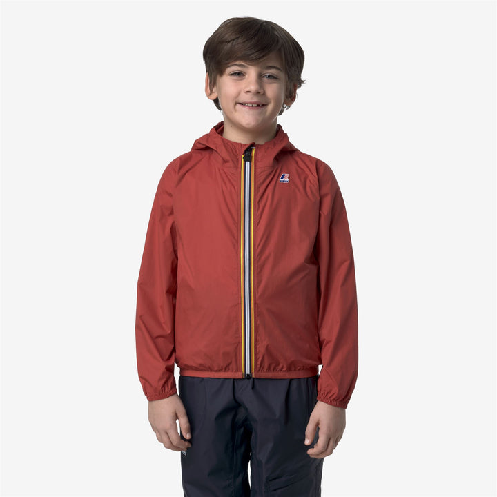 Chaqueta resistente al clima plegable para niños color marrón rojizo 1