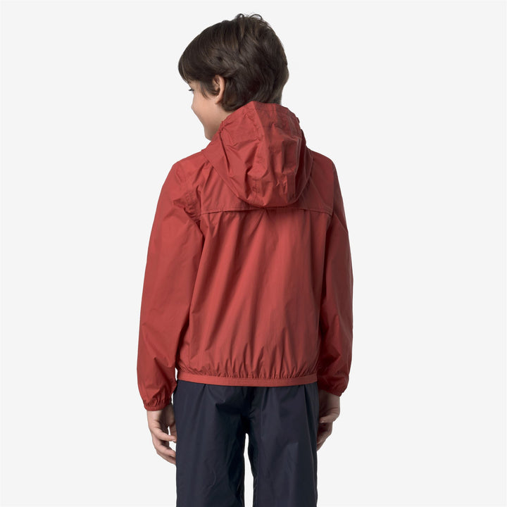 Chaqueta resistente al clima plegable para niños color marrón rojizo 3