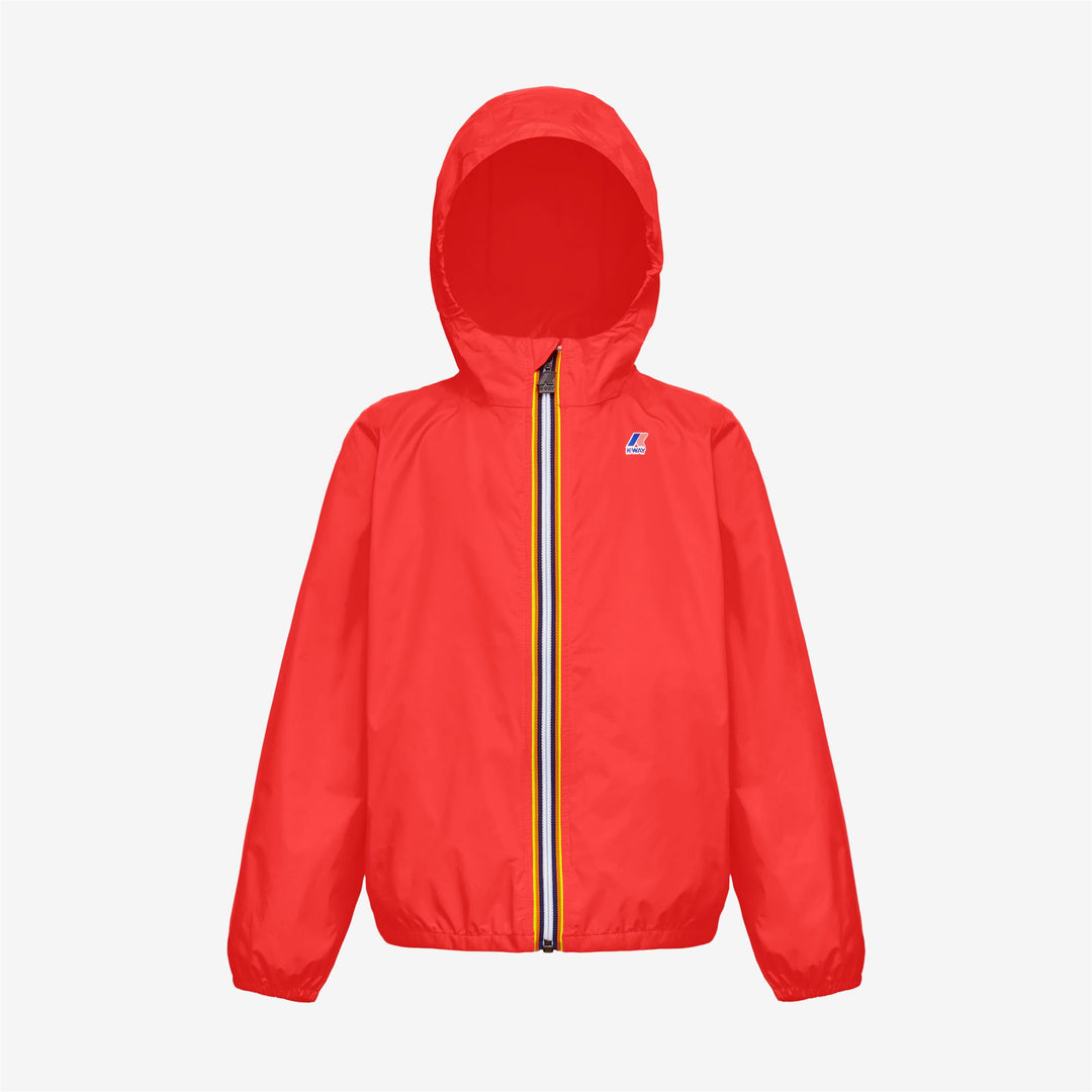 Chaqueta impermeable plegable unisex para niños, color rojo 01