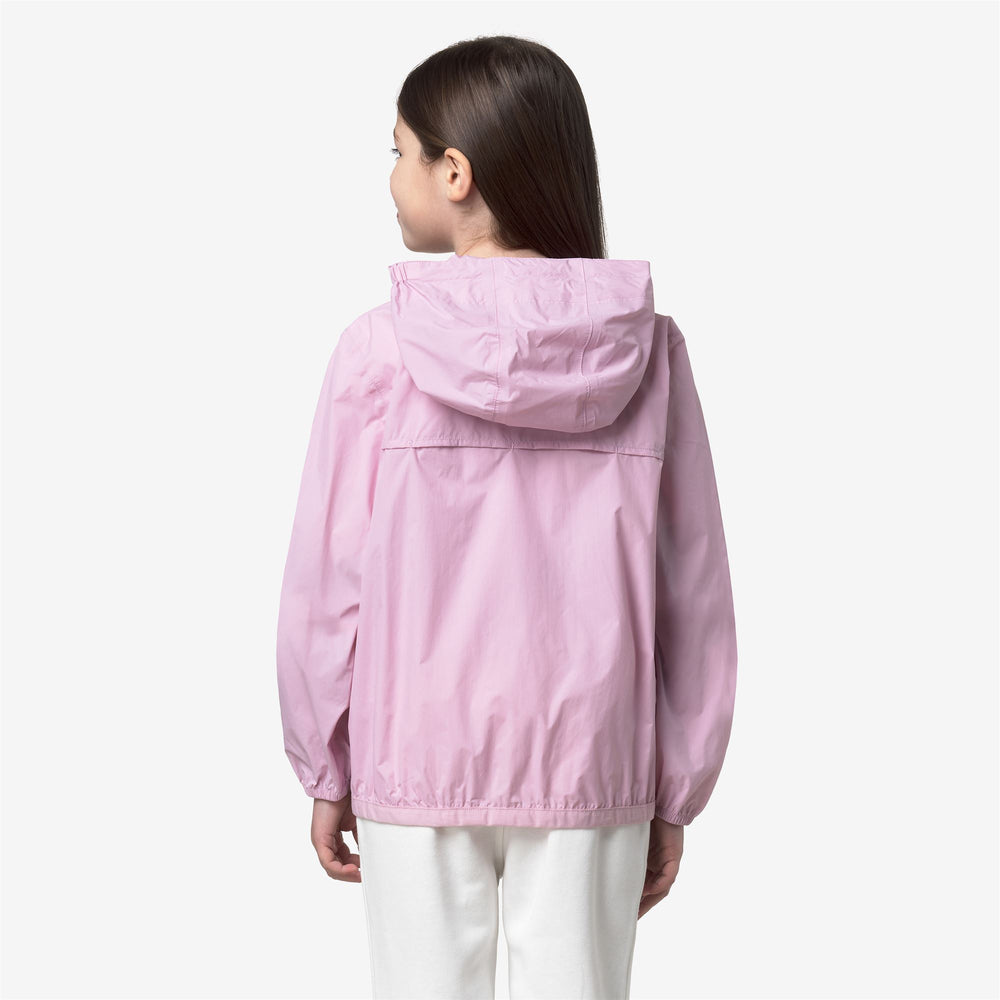 Chaqueta resistente al clima plegable para niños color lavanda rosa 02