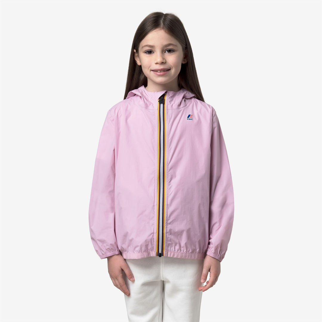 Chaqueta resistente al clima plegable para niños color lavanda rosa 01