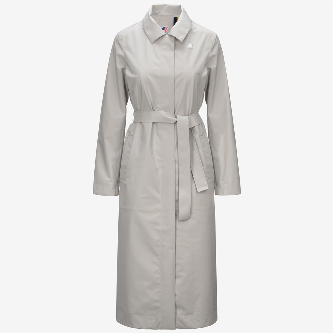 Trench impermeable largo beige y gris para mujer para uso urbano main