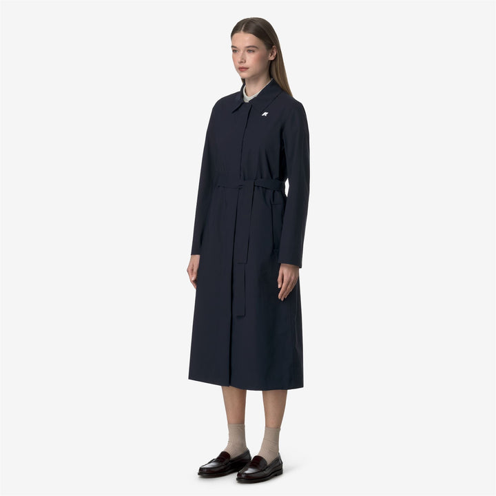 Impermeable largo azul para mujer con membrana aislante 4