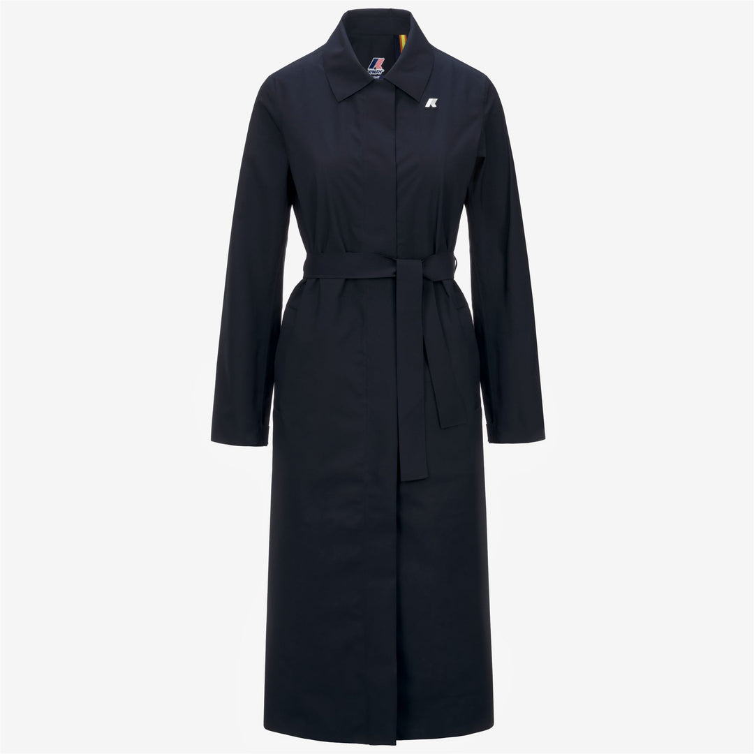 Blue Women's Long Waterproof Raincoat with Insulating Membrane 01