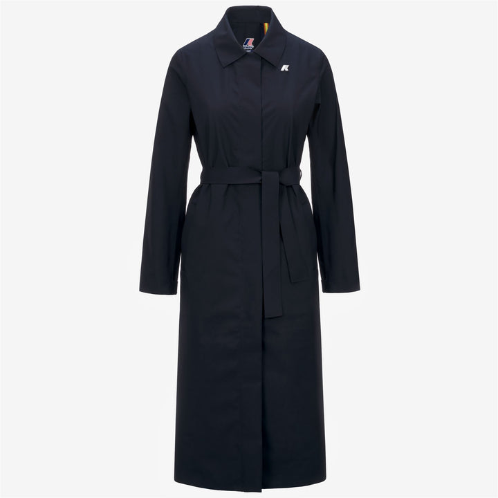 Impermeable largo azul para mujer con membrana aislante 1