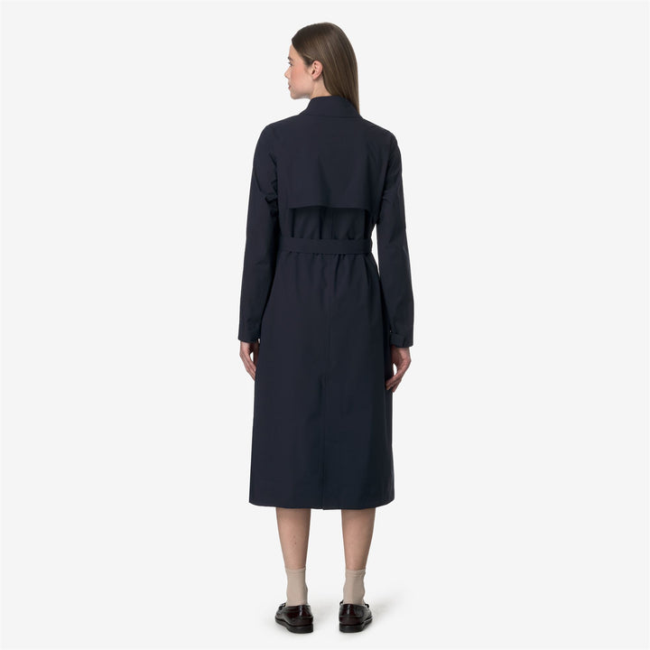 Impermeable largo azul para mujer con membrana aislante 3