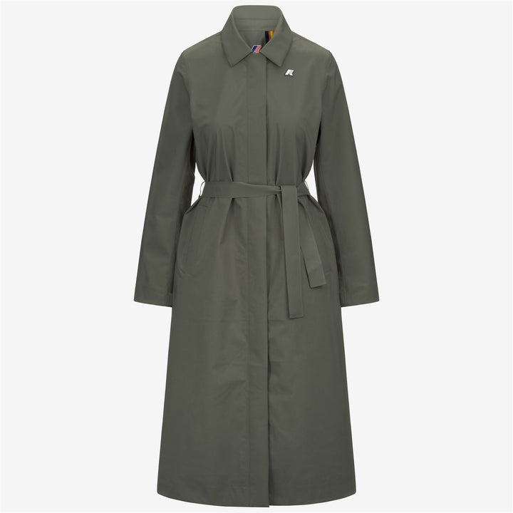 Lichen green Women's Long Waterproof Raincoat for City Wear 5