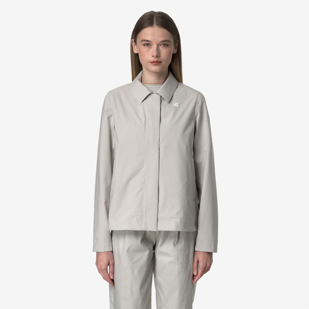 Beige Grey Women's Waterproof Short City Jacket 01