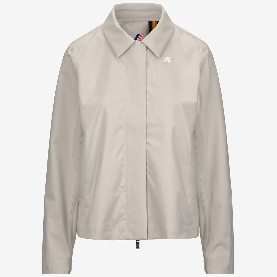 Chaqueta corta de ciudad impermeable para mujer en beige y gris main