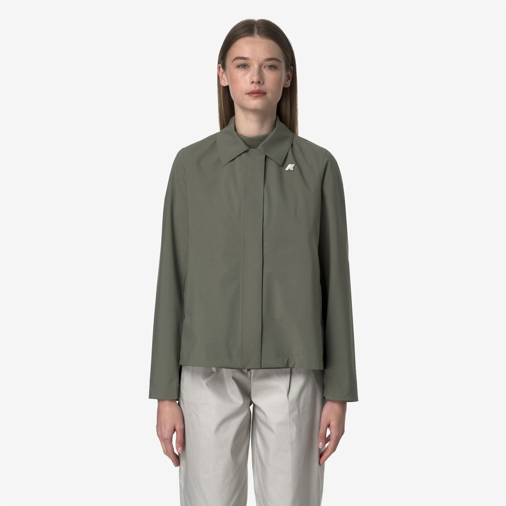 Green Women's Short Waterproof Stretch Jacket 02