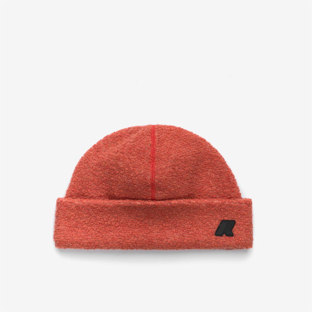 Orange Unisex Ski Beanie Hat with Wool and Polar Fleece Blend 02