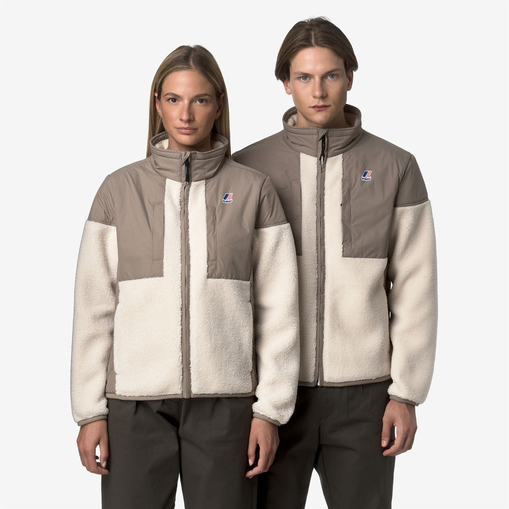Beige unisex Fleece Jacket with PrimaLoft Insulation 02