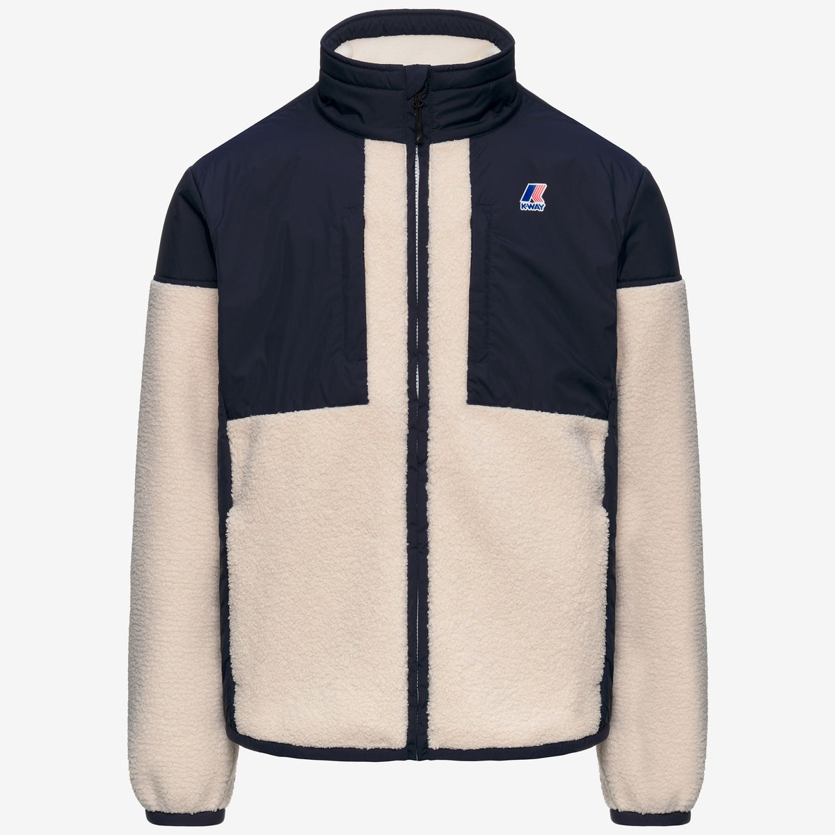 Fleece_UNISEX_SIXTE 4.0 ORSETTO_Jacket_Blue Depth-Ecru - Commercial 1