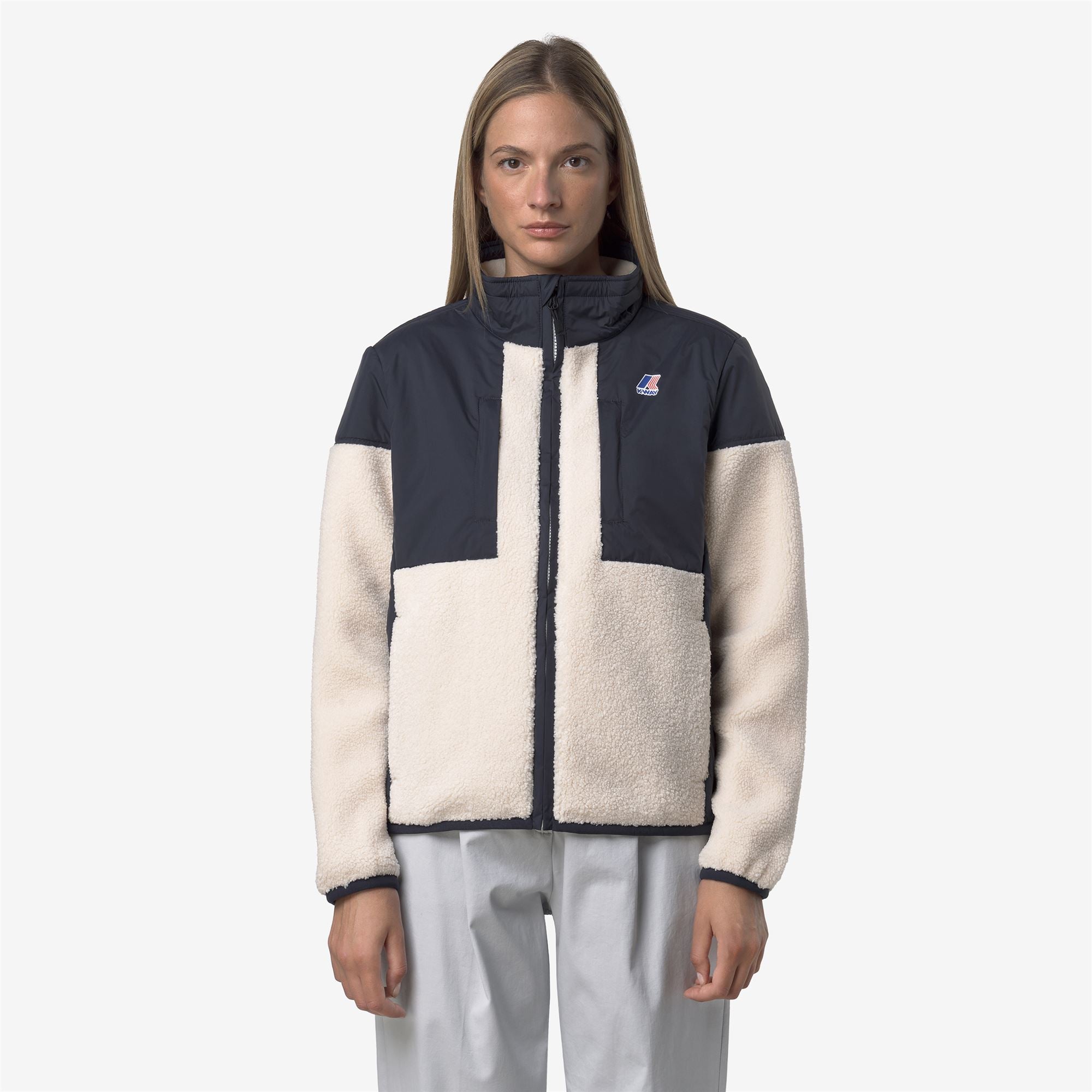 Fleece_UNISEX_SIXTE 4.0 ORSETTO_Jacket_Blue Depth-Ecru - Commercial 4