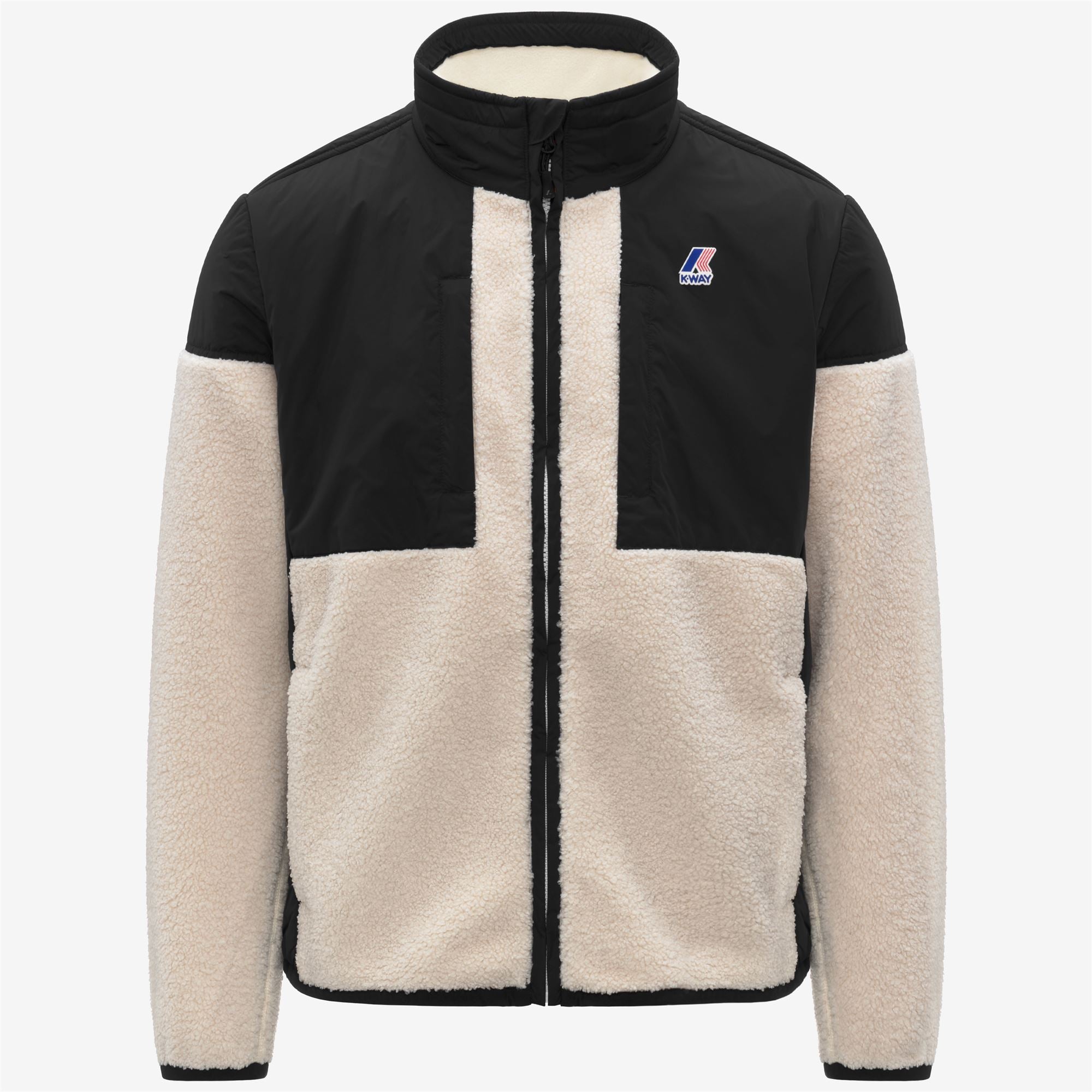 Fleece_UNISEX_SIXTE 4.0 ORSETTO_Jacket_Black Pure-Ecru - Commercial 1