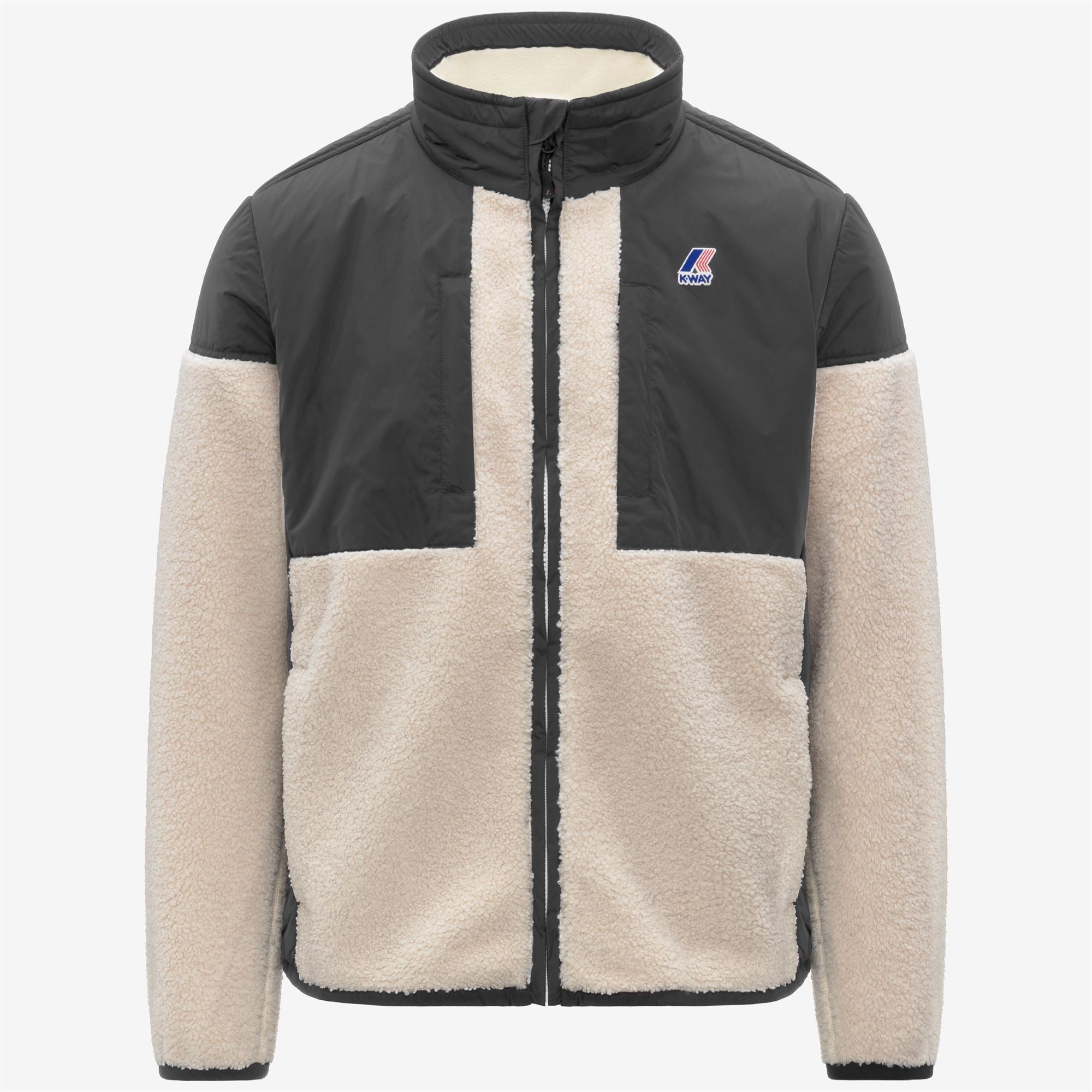 Fleece_UNISEX_SIXTE 4.0 ORSETTO_Jacket_Grey Shadow Dk-Ecru - Commercial 1