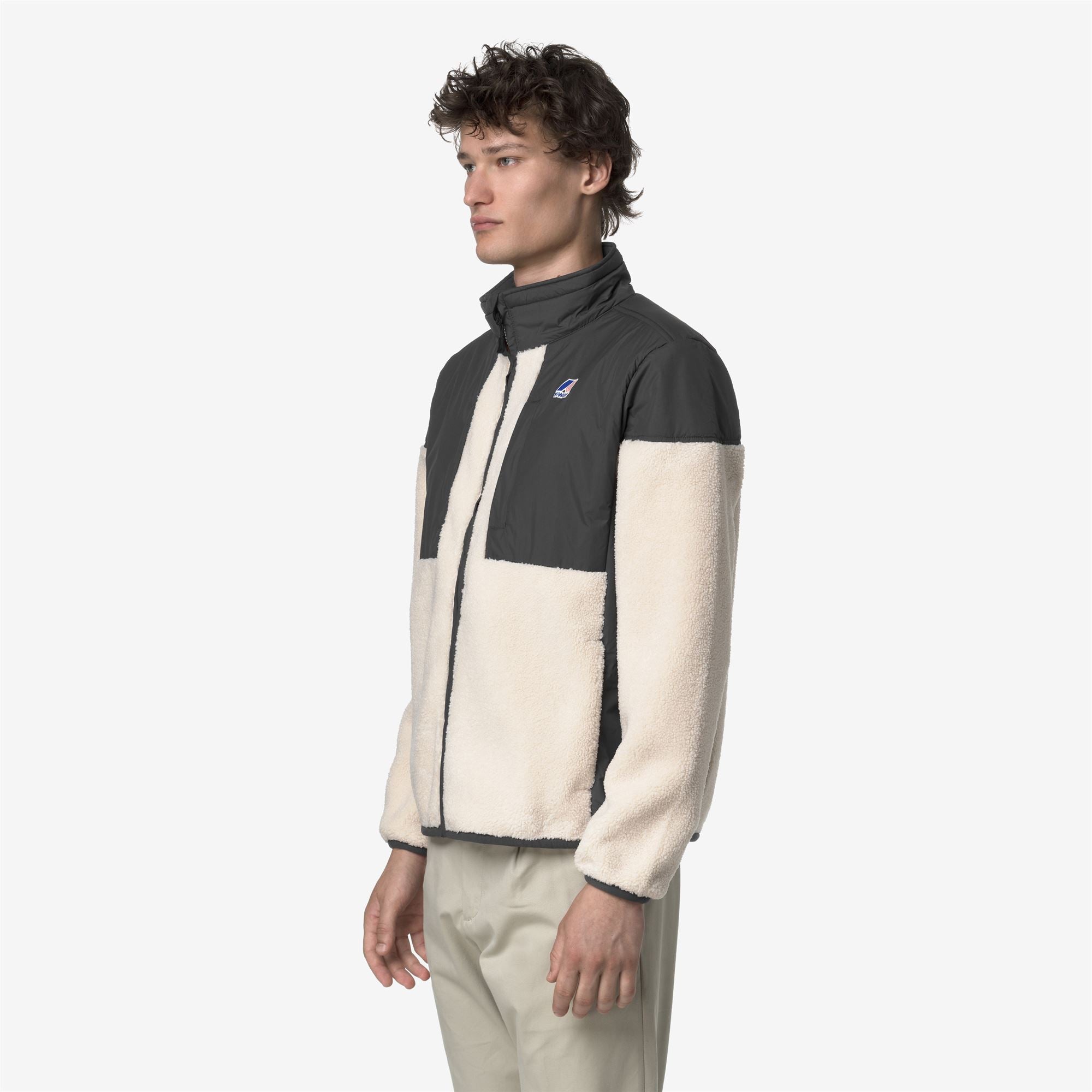 Fleece_UNISEX_SIXTE 4.0 ORSETTO_Jacket_Grey Shadow Dk-Ecru - Commercial 5