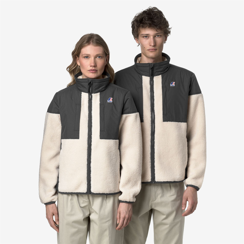 Grey unisex Sherpa Fleece Jacket with PrimaLoft Padding 02