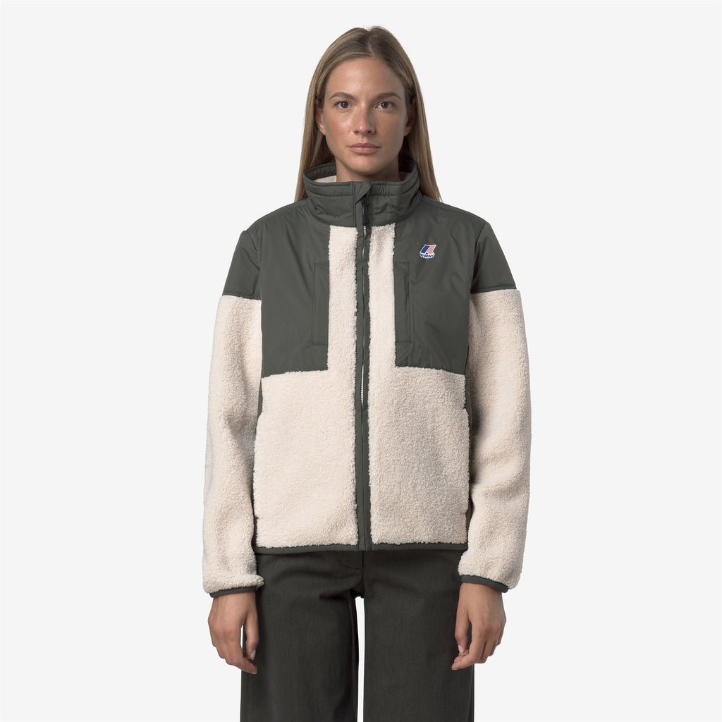 Fleece_UNISEX_SIXTE 4.0 ORSETTO_Jacket_GREEN BLACKISH--Ecru - Commercial 3