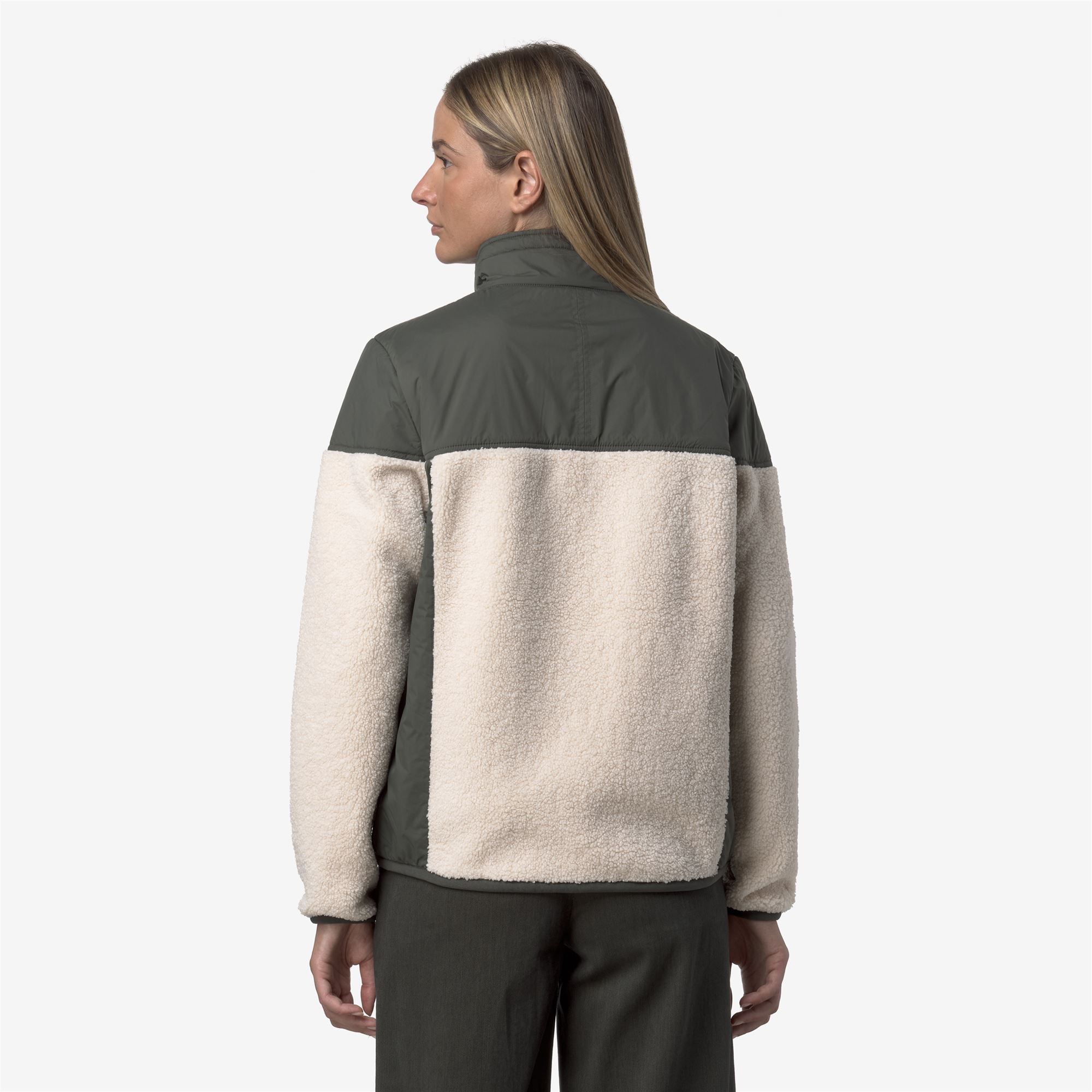 Fleece_UNISEX_SIXTE 4.0 ORSETTO_Jacket_GREEN BLACKISH--Ecru - Commercial 6