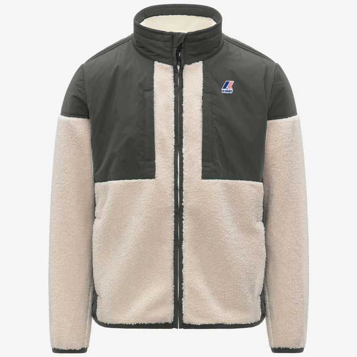 Chaqueta polar unisex verde negruzca con sherpa y aislamiento 1