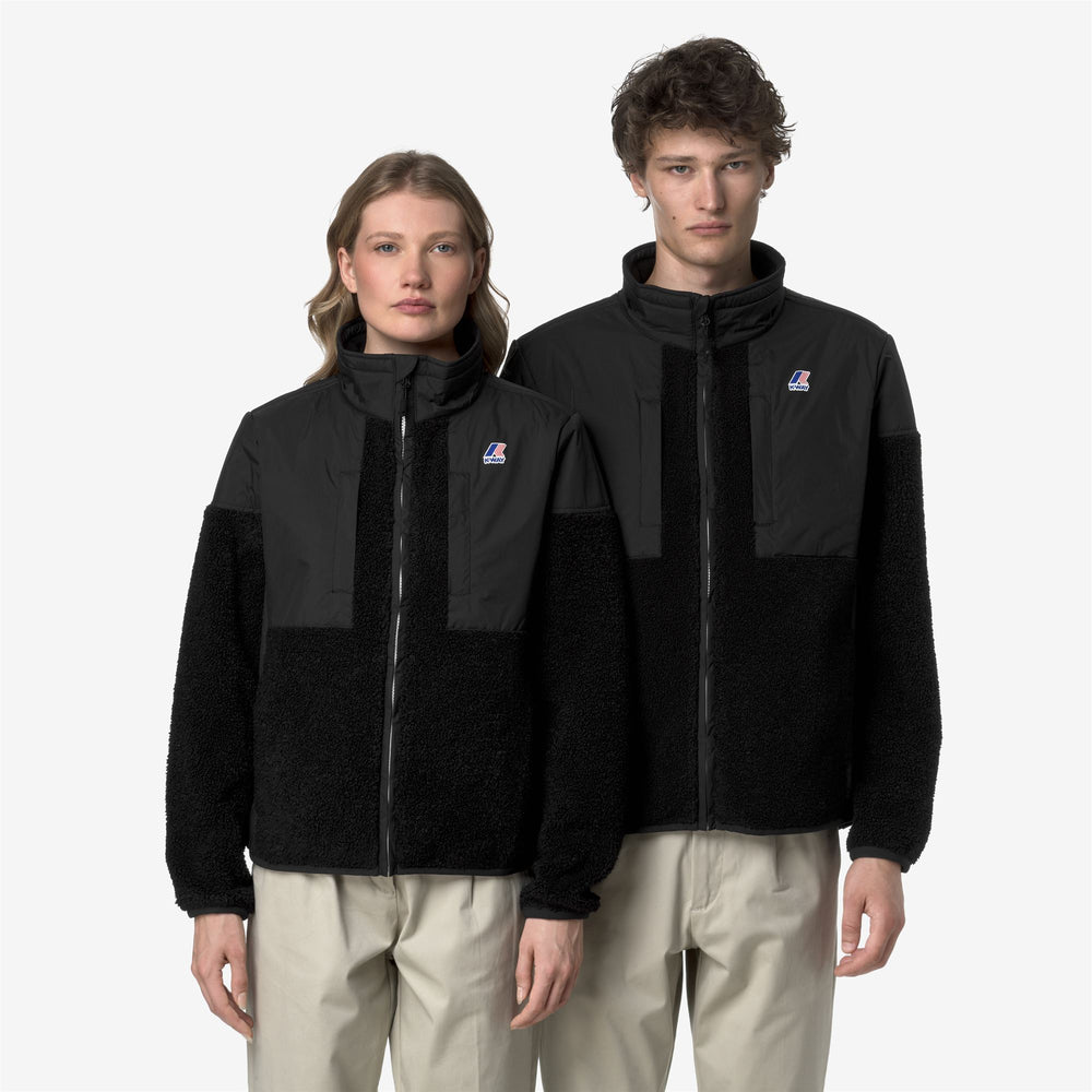 Black Unisex Fleece Jacket with Waterproof Inserts 02