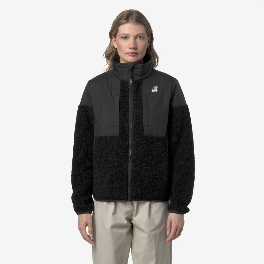 Black Unisex Fleece Jacket with Waterproof Inserts 02