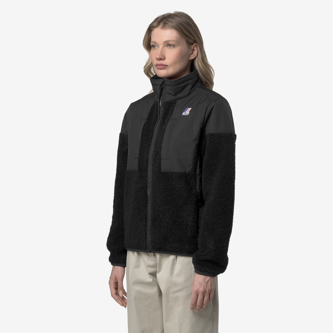 Black Unisex Fleece Jacket with Waterproof Inserts main