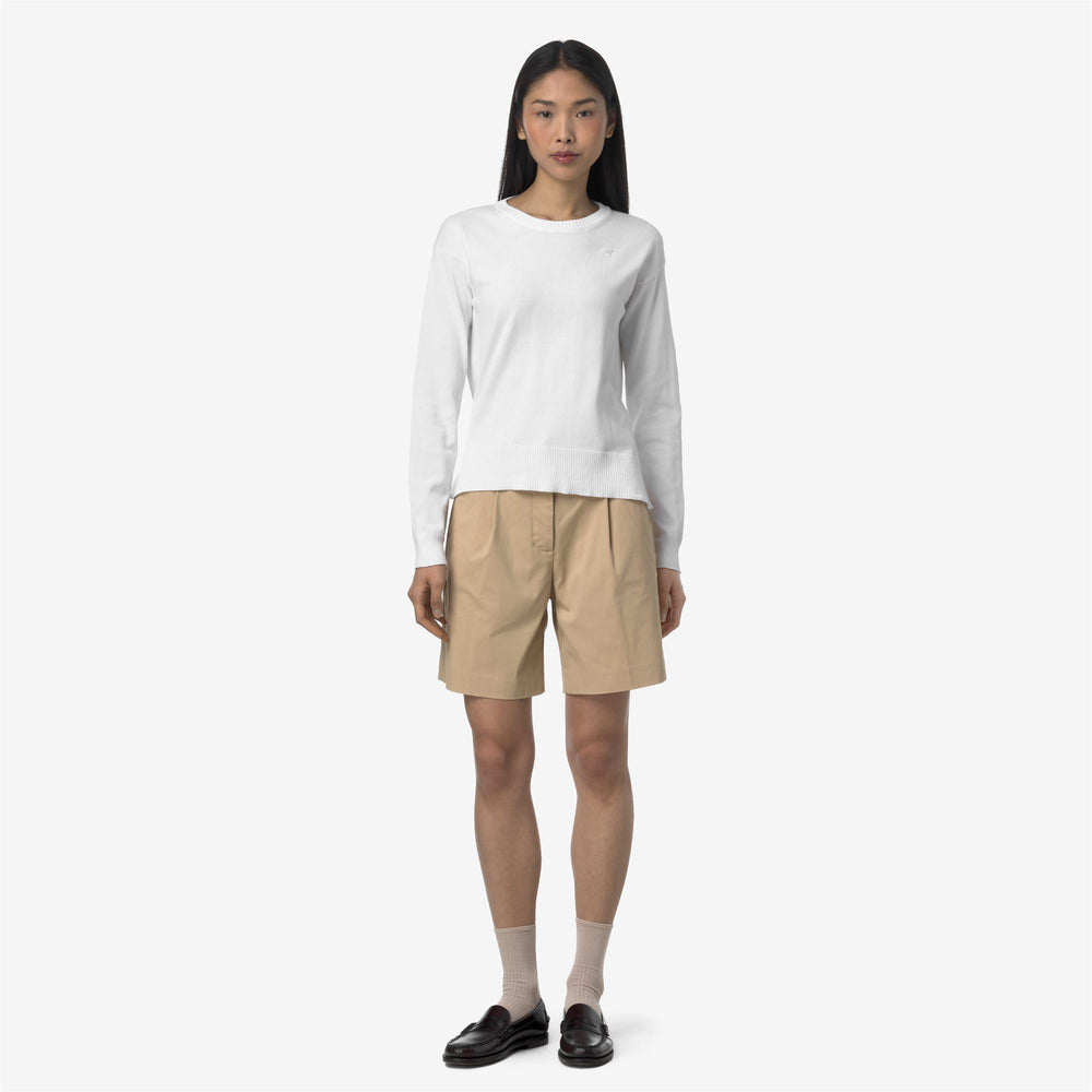 Beige Brown Women's Chino Bermuda Shorts for City Wear 02