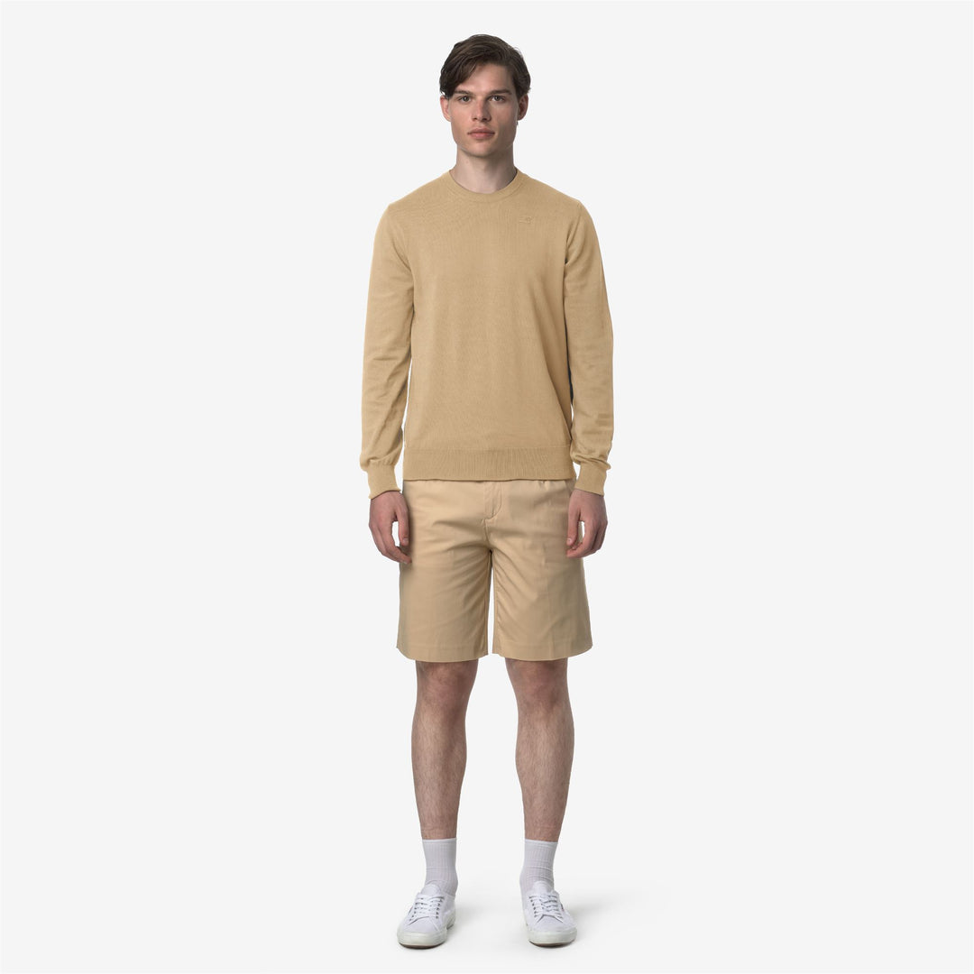 Beige Brown Men's Chino Bermuda Shorts for City Wear 01