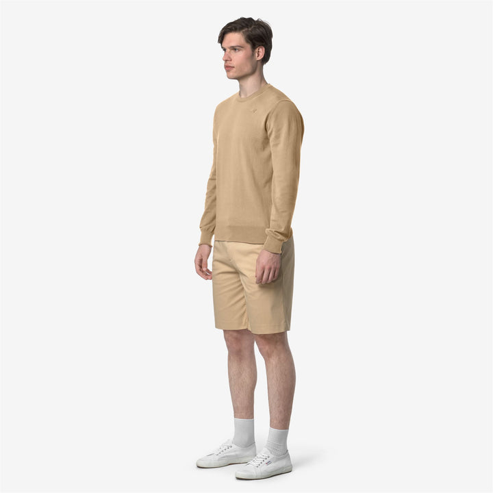 Beige Brown Men's Chino Bermuda Shorts for City Wear 2