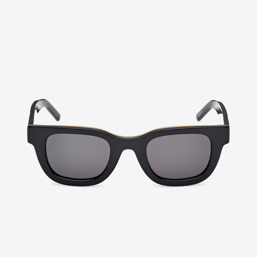 Grey Unisex Rectangular Acetate Sunglasses with Bold Temples 02
