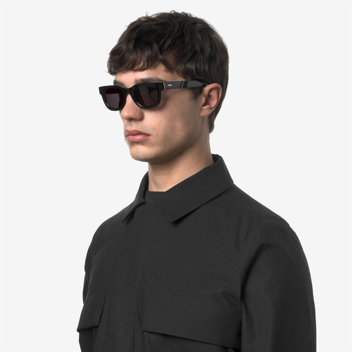 Gafas de sol unisex rectangulares de acetato gris con patillas llamativas 2