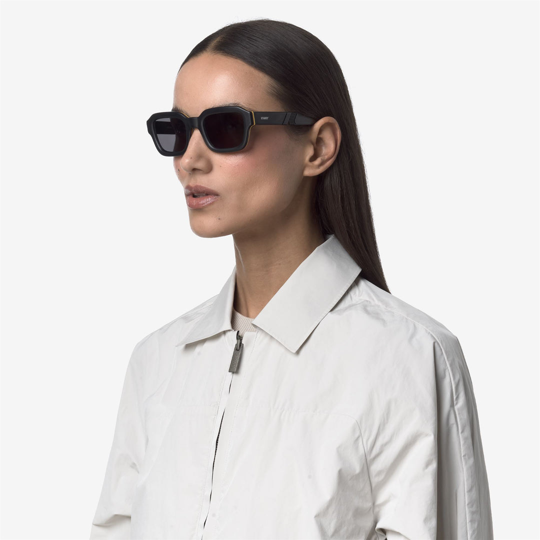 Gafas de sol unisex de acetato geométrico gris con detalle de cinta K-Way main