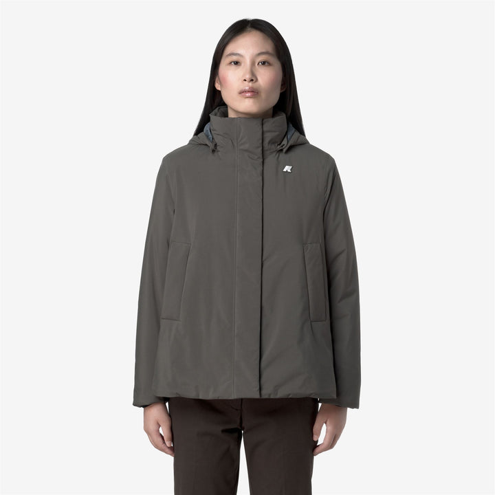 Grey Women's Short Waterproof Jacket with PrimaLoft Padding 4