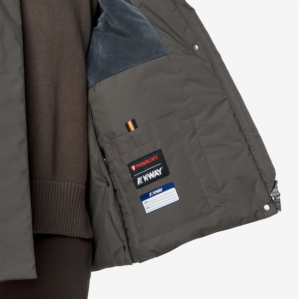 Grey Women's Short Waterproof Jacket with PrimaLoft Padding 02