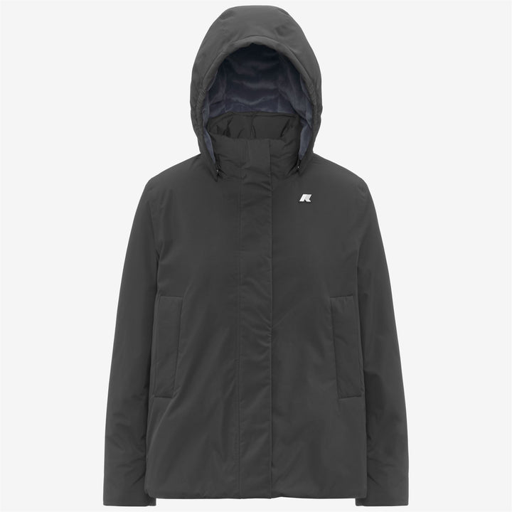 Chaqueta corta impermeable negra para mujer con acolchado PrimaLoft 1