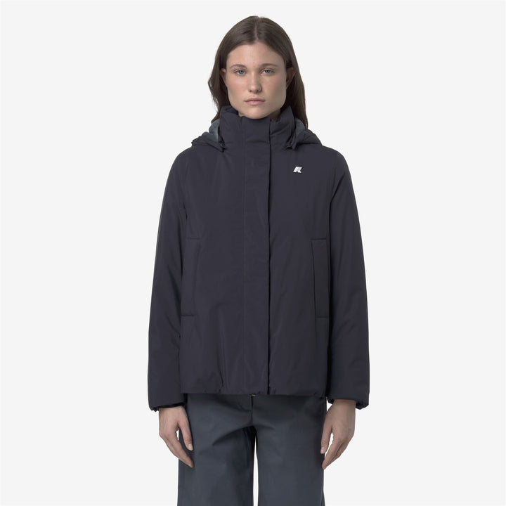 Chaqueta corta impermeable azul para mujer con acolchado PrimaLoft 4