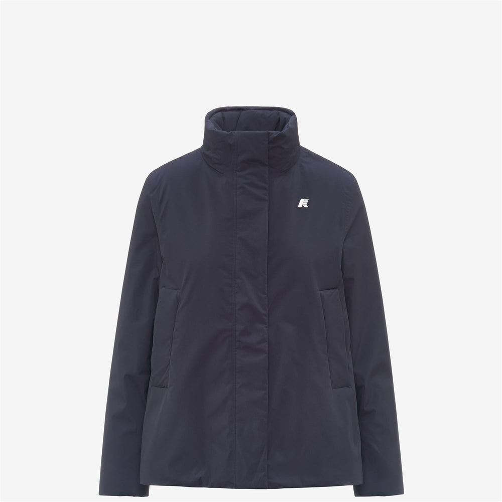 Chaqueta corta impermeable azul para mujer con acolchado PrimaLoft 02