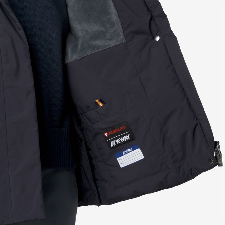 Chaqueta corta impermeable azul para mujer con acolchado PrimaLoft 3