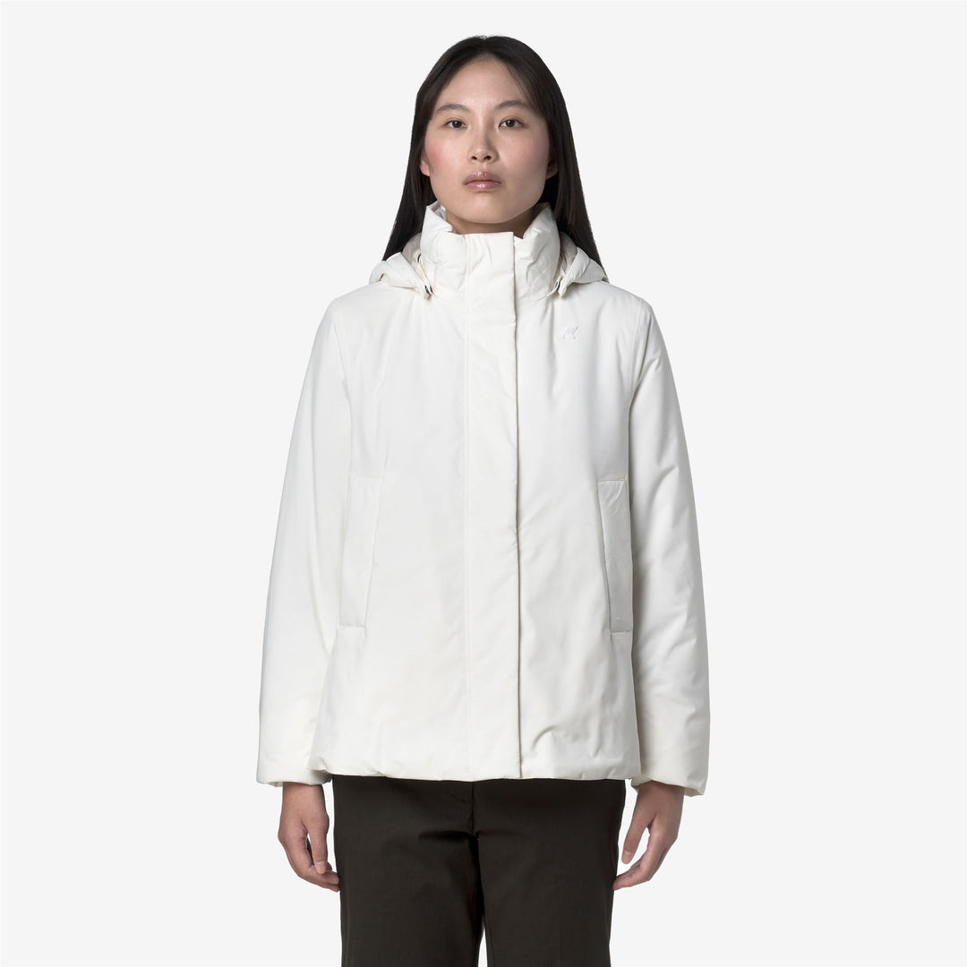 Chaqueta impermeable corta blanca para mujer con acolchado PrimaLoft main