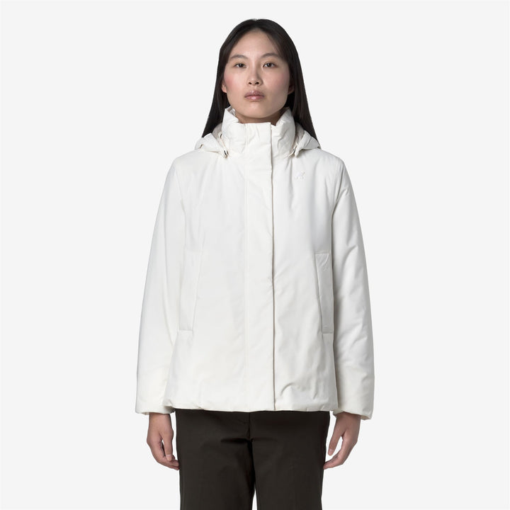 Chaqueta impermeable corta blanca para mujer con acolchado PrimaLoft 4