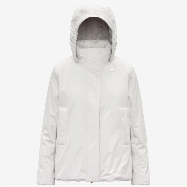 Chaqueta impermeable corta blanca para mujer con acolchado PrimaLoft 1