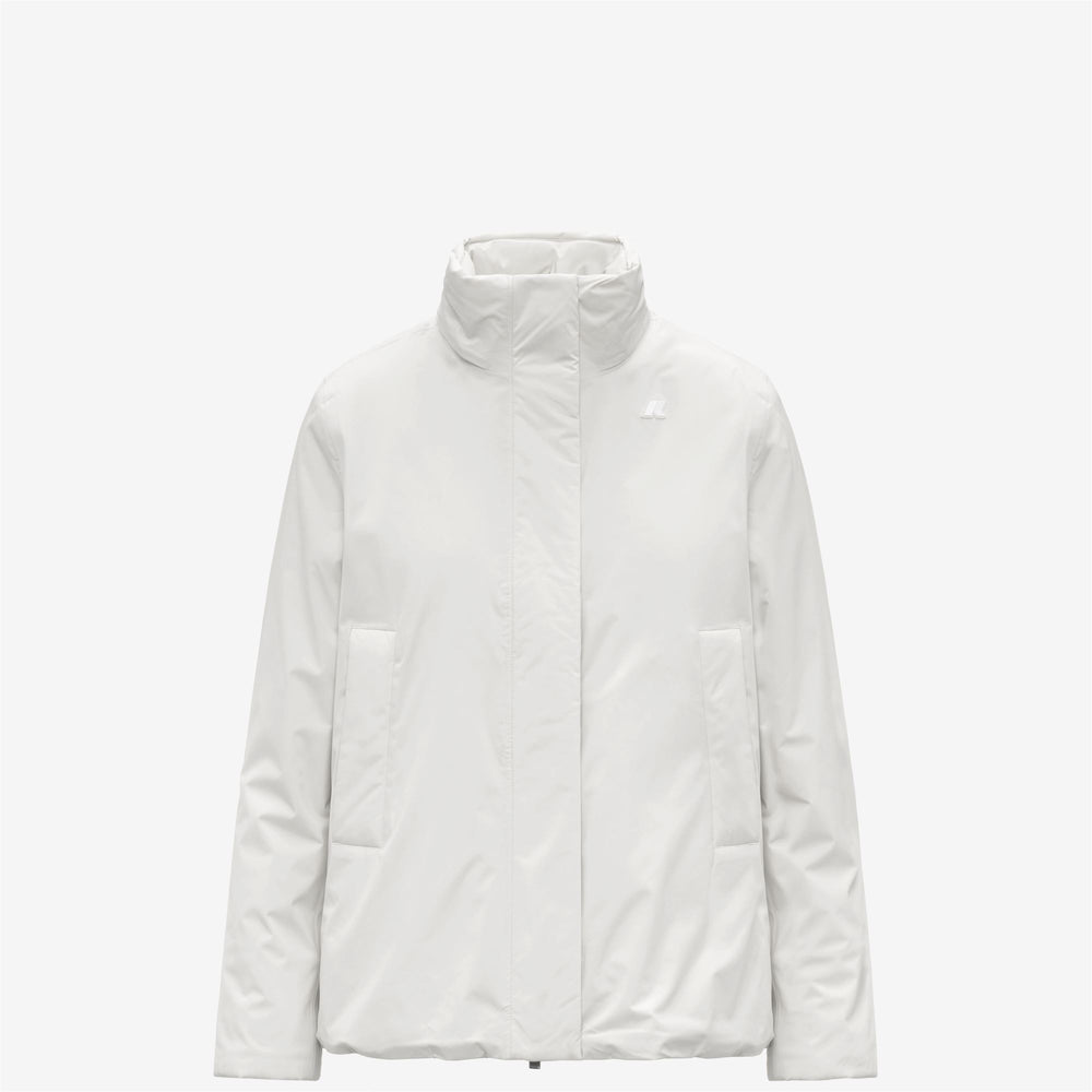 Chaqueta impermeable corta blanca para mujer con acolchado PrimaLoft 02