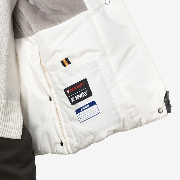 Chaqueta impermeable corta blanca para mujer con acolchado PrimaLoft 3